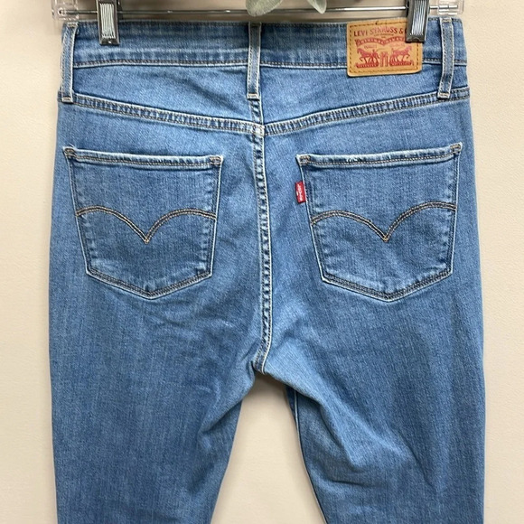 Levi’s 721 High Rise Skinny Denim Medium Wash Jeans Raw Hem 29 - Picture 5 of 15